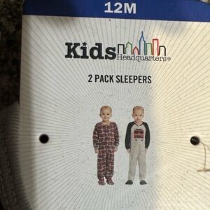 Kids Headquarters Baby Boy 2-Pack Sleepers – Firetruck Print (Size 12M, NWT)